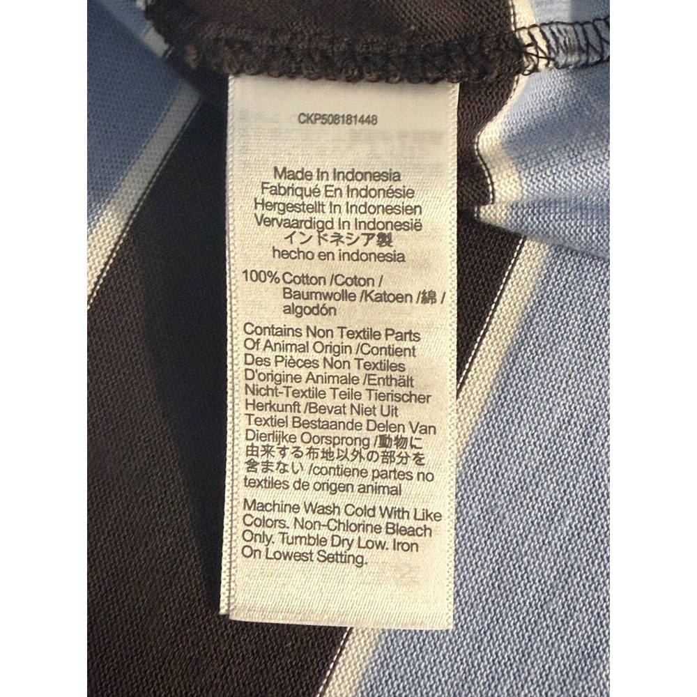 Madewell Striped Rugby Polo Shirt Tranquil Blue NZ386 Womens Medium NEW - Picture 8 of 8